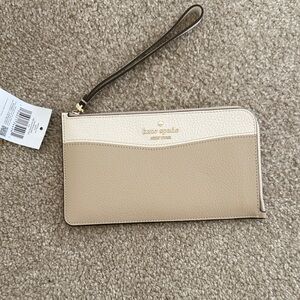 Kate Spade Tan and Cream Wristlet